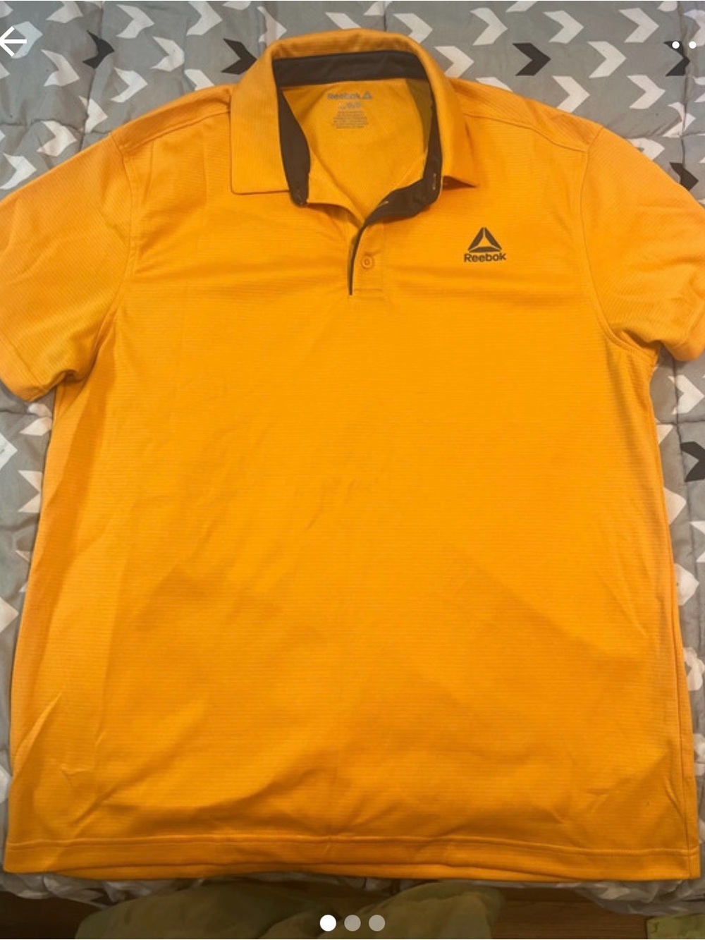 Reebok Men’s Orange Polo with Contrast Collar